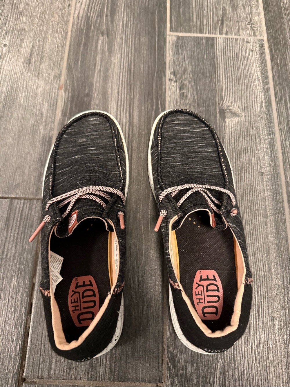 Hey Dude Black & Pink Accent Lightweight Casual Loafers